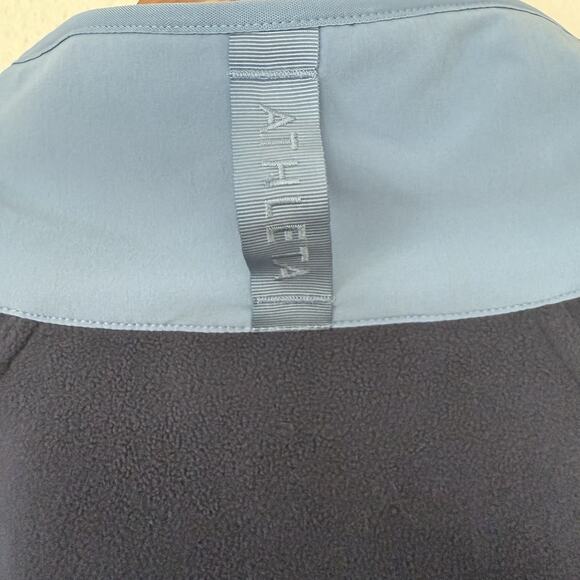 NWT Athleta Overlook Microfleece Snap Sweatshirt Pullover Navy Blue Women’s L - Picture 4 of 8